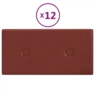 vidaXL Panele ścienne, 12 szt., kolor wina, 30x15 cm, sztuczna skóra 343972 - Panele ścienne i boazeria - miniaturka - grafika 3