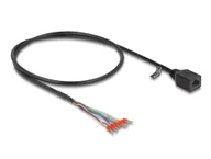 Kable miedziane - DeLOCK Kabel RJ45 żeński do tulejek kablowych Cat.5e 50 cm czarny 88005 - miniaturka - grafika 1