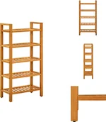 Szafki na buty - vidaXL Stojak na buty z 5 półkami 50x27x100 cm lity dąb - Stojaki i szafki na buty - miniaturka - grafika 1