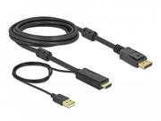 Kable - Delock Kabel HDMI(M)-Displayport (M)4K 3M USB A(M) 85965 85965 - miniaturka - grafika 1