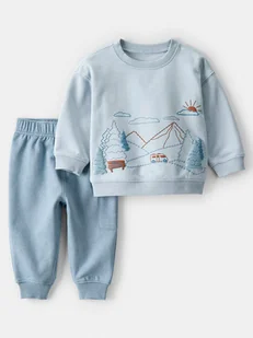 carter's 2-częściowy zestaw w kolorze błękitnym - Bluzy i sweterki niemowlęce - miniaturka - grafika 1