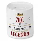 Skarbonki - Skarbonka Dla Zięcia na Urodziny Imieniny Prezent z Nadrukiem ze Zdjęciem + Opakowanie na prezent (wzór 01) - miniaturka - grafika 1