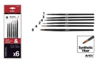 Przybory szkolne - Pędzle syntetyczne 6szt - Artix - miniaturka - grafika 1