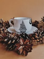 Filiżanki - Filiżanka „kawa u krasnoludka” polska porcelana ręcznie zdobiona - miniaturka - grafika 1