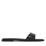 Klapki i japonki damskie - Klapki Calvin Klein Flat Slide W/Ck Hw Big - Lth HW0HW02482 Czarny - miniaturka - grafika 1