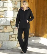 Dresy damskie - Polarowy komplet dresowy z kapturem Kobieta Atlas For Men - Kolor : Czarny - Rozmiar : 36/38 - miniaturka - grafika 1