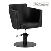 Fotele fryzjerskie - Gabbiano Fotel fryzjerski Roma czarny - miniaturka - grafika 1