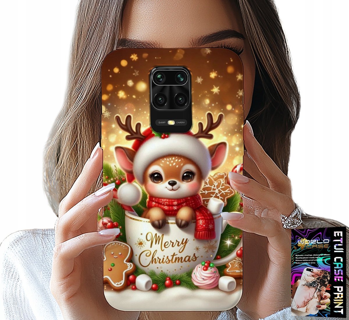 ETUI DO XIAOMI NOTE 9 PRO / 9S - RENIFEREK SŁODKI RENIFER ŚWIĄTECZNE WZÓR
