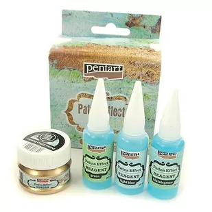 Efekt patyny Pentart - zestaw 20 g + 3x20 ml - Decoupage - miniaturka - grafika 1