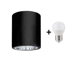 LED Plafon JUPITER 1xE27/6W/230V 120x98 mm czarny - Lampy sufitowe - miniaturka - grafika 1
