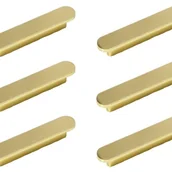 Zawiasy, okucia i inne akcesoria - Zestaw 6 złotych uchwytów do szafek kuchennych, szczotkowany mosiądz, złoty, odległość między środkami 96 mm - uchwyty do szafek, uchwyt meblowy - miniaturka - grafika 1