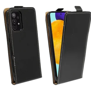 cofi1453® Etui z klapką kompatybilne z Samsung Galaxy A52 (A525F) Etui na telefon komórkowy składane pionowo z klapką w kolorze czarnym - Etui i futerały do telefonów - miniaturka - grafika 1