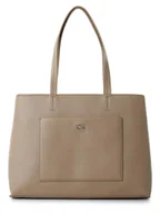 Torebki damskie - Calvin Klein Damski shopper Kobiety Sztuczna skóra beżowy|brązowy jednolity, ONE SIZE - miniaturka - grafika 1
