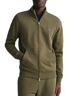 GANT Męska bluza REG Shield Full Zip Sweat, Juniper Green, Standard, Juniper Green - Bluzy męskie - miniaturka - grafika 1
