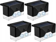 Lampy ogrodowe - Zestaw Lampki Solarne 2xLED Taras Schody Płotki Ogrodowe Biały Zimny 4szt - miniaturka - grafika 1