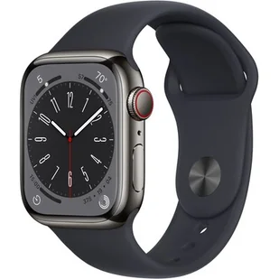 Apple Watch 8 GPS  +Cellular 41mm Stalowy MNJJ3WB/A Grafitowy - Smartwatch - miniaturka - grafika 1