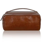 Kosmetyczki, organizery i kuferki - Kosmetyczka skórzana TIZANO KM2 brązowa - miniaturka - grafika 1
