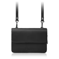 Torebki damskie - Mała torebka damska skórzana kopertówka 2w1 czarna AY-21-BL - miniaturka - grafika 1