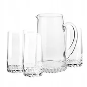 Szklanki - Komplet do Wody Soku z Tłoczonym Dnem Fjord 4+1 Krosno Zestaw Szklany - miniaturka - grafika 1