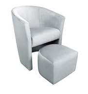 Fotele - ATOS Fotel CLUB z podnóżkiem MG39 jasny szary - miniaturka - grafika 1