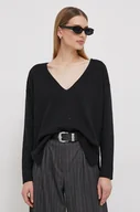 Swetry damskie - Pepe Jeans sweter z domieszką wełny FAYE damski kolor czarny lekki - miniaturka - grafika 1