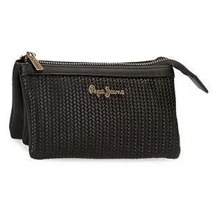Pepe Jeans Lena Portfel Trzy przegródki Czarny 17,5x9,5x2 cms Skóra syntetyczna, czarny, Monedero Tres Compartimentos, Portfel Trzy przegródki - Portfele - miniaturka - grafika 1