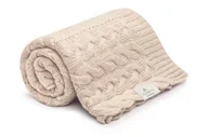 Koce i narzuty dla dzieci - Kocyk Warkocz 100% Wełny Merino Warm Beige My Memi - miniaturka - grafika 1