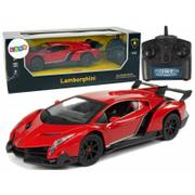 Zabawki zdalnie sterowane - Import leantoys Auto Sportowe R/C 1:24 Lamborghini Veneno Czerwone 2.4 G Światła 9739 - miniaturka - grafika 1