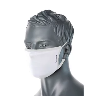 Trójwarstwowa maska materiałowa (25) (25szt) Biały - Odzież robocza - miniaturka - grafika 1