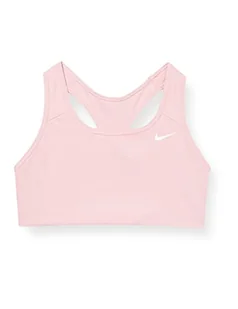 Nike Damski biustonosz W Nk Df Swsh Nonpded Bra Sports bra Różowy szkło/biały XS - Biustonosze - miniaturka - grafika 1