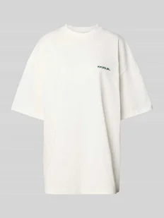 T-shirt o kroju oversized z nadrukiem z logo - Koszulki i topy damskie - miniaturka - grafika 1