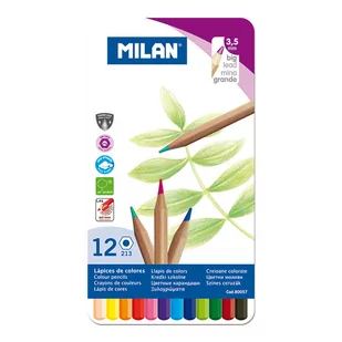 MILAN Kredki ołówkowe sześciokątne 12 kolory w metalowym opakowaniu - Kredki, ołówki, pastele i pisaki - miniaturka - grafika 3