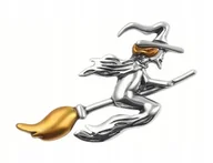 Broszki - Przypinka, Brocha, Broszka, Pin - Czarownica Na Miotle, Wiedźma, Baba Jaga - miniaturka - grafika 1