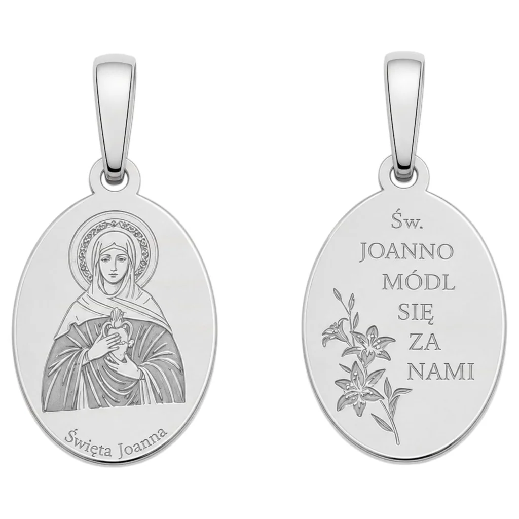 Medalik srebrny Ag 925 rodowany Św. Joanna MDC143R