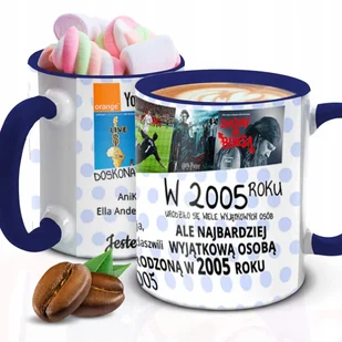 Kubek Z Nadrukiem PREZENT URODZINOWY WYJĄTKOWY Granatowo Biały Kreator - Kubki - miniaturka - grafika 1