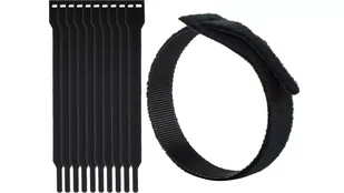 Opaski Rzepowe Organizer Kabli Do Spinania Self Straps 20X200 Mm – Czarne 10 Szt - Pozostałe akcesoria sieciowe - miniaturka - grafika 1