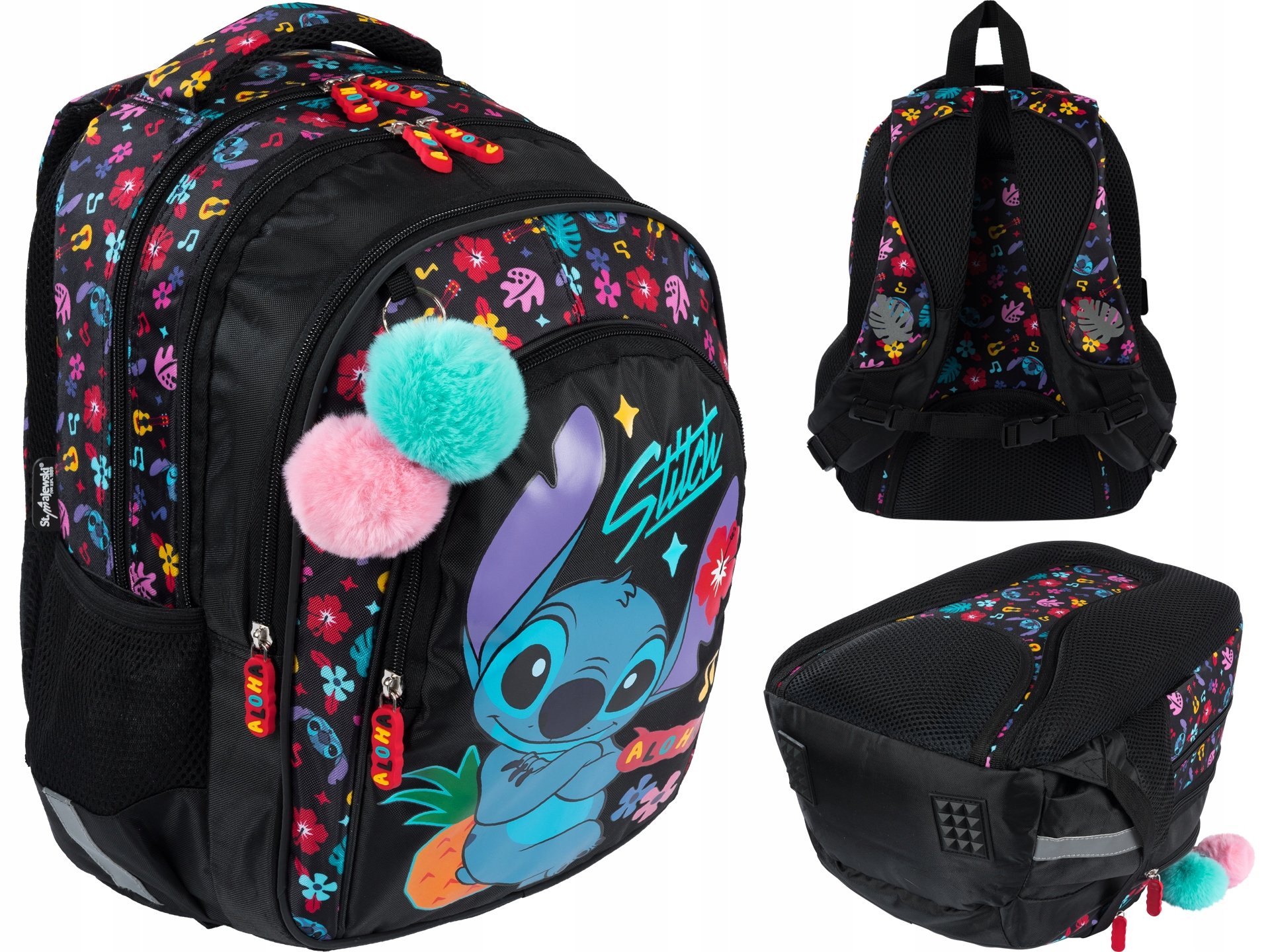Stitch & Lilo Plecak Szkolny 4-komorowy BPL58 Black Aloha St.majewski