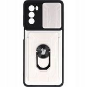 Etui i futerały do telefonów - Bizon Etui Case Camshield Card Slot Ring do Moto G62 5G białe - miniaturka - grafika 1