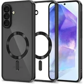 Etui i futerały do telefonów - Etui TECH-PROTECT MagFlex MagSafe do Samsung Galaxy A56 Przezroczysto-czarny (błyszczący) - miniaturka - grafika 1