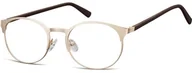 Okulary korekcyjne, oprawki, szkła - Sunoptic Zlote Okulary Oprawki okrągłe metalowe 995G - miniaturka - grafika 1