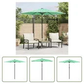 Parasole ogrodowe - The Living Store Parasol ogrodowy na stalowym słupku - zielony - 268x268x226 cm - Parasol Ogrodowy - miniaturka - grafika 1