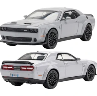 Model Samochód Dodge Challenger Metalowy 1:32 Światła Dźwięk Napęd Baterie - Zabawki zdalnie sterowane - miniaturka - grafika 1