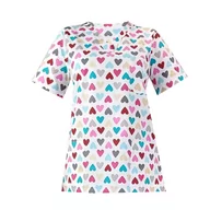 Odzież medyczna - Bluza medyczna damska fartuch kolorowy wzorek 1014 XS - miniaturka - grafika 1