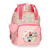 Plecaki szkolne i tornistry - Disney Minnie Florals plecak przedszkolny, regulowany, różowy, 23 x 28 x 10 cm, poliester, 6,44 l - miniaturka - grafika 1