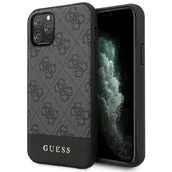 Szkła hartowane na telefon - GUESS Guess 4G Bottom Stripe Collection Etui do iPhone 11 Pro Max (szary) GUHCN65G4GLGR - miniaturka - grafika 1