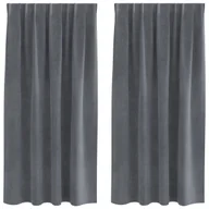 Zasłony - Zasłony vidaXL Super Jasnoszary Poliester 140 x 175 cm Zasłony - miniaturka - grafika 1