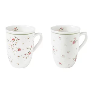 Zestaw 2 białych porcelanowych kubków Brandani Nonna Rosa - Kubki - miniaturka - grafika 1
