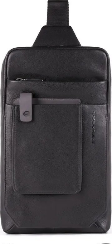 Piquadro Piquadro, Tallin, Leather, Bag, Mono Sling, Black, For Men, 20 x 33 x 5 cm For Men