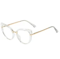 Okulary korekcyjne, oprawki, szkła - Okulary kocie do komputera damskie z filtrem BLUE Light zerówki 2582-5 - miniaturka - grafika 1