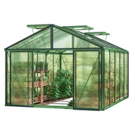 Szklarnie ogrodowe - GFP szklarnia Asteria 23 Light 311x385 cm - grube panele poliwęglanowe ok. 12 mm - kolor: zielony - miniaturka - grafika 1